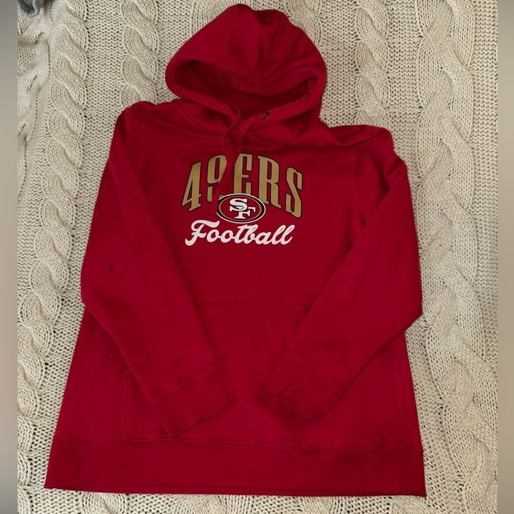 49ers Football Red Hoodie pro line fanatics